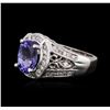 Image 2 : 14KT White Gold 1.83ct Tanzanite and Diamond Ring