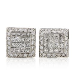 14KT White Gold 2.19ctw Diamond Earrings