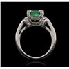 Image 3 : 14KT White Gold 3.01ct Emerald and Diamond Ring