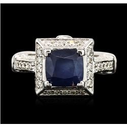 14KT White Gold 2.47ct Sapphire and Diamond Ring