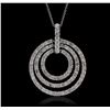 Image 1 : 14KT White Gold 1.55ctw Diamond Pendant With Chain