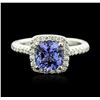 Image 1 : 14KT White Gold 1.99ct Tanzanite and Diamond Ring