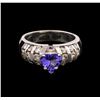 Image 1 : 0.96ct Tanzanite and Diamond Ring - 14KT White Gold