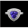 Image 1 : 14KT White Gold 1.82ct Tanzanite and Diamond Ring