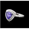 Image 2 : 14KT White Gold 1.82ct Tanzanite and Diamond Ring