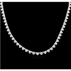 13.14ctw Diamond Tennis Necklace - 18KT White Gold
