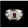 Image 1 : 0.50ctw Ruby and Diamond Ring - 14KT White Gold