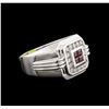 Image 2 : 0.50ctw Ruby and Diamond Ring - 14KT White Gold