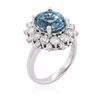 Image 3 : 14KT White Gold 5.21ct Topaz and Diamond Ring