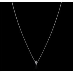 14KT White Gold 0.36ct Diamond Solitaire Necklace