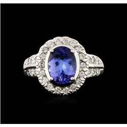 14KT White Gold 2.03ct Tanzanite and Diamond Ring