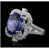Image 2 : 14KT White Gold 5.61ct Tanzanite and Diamond Ring