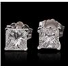 Image 1 : 14KT White Gold 0.87ctw Diamond Solitaire Earrings