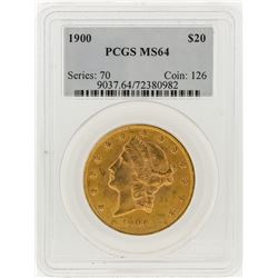 1900 PCGS MS64 $20 Liberty Head Double Eagle Gold Coin