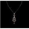 Image 1 : 18KT Two-Tone Gold 1.01ctw Diamond Pendant With Chain
