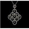 Image 1 : 1.24ctw Diamond Pendant With Chain - 14KT White Gold