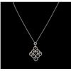 Image 2 : 1.24ctw Diamond Pendant With Chain - 14KT White Gold