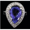 Image 1 : 14KT White Gold 5.00ct Tanzanite and Diamond Ring