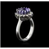 Image 3 : 4.25ct Tanzanite and Diamond Ring - 14KT White Gold