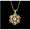 Image 1 : 14KT Yellow Gold 0.45ctw Diamond Pendant With Chain