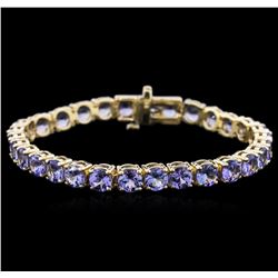 14KT Yellow Gold 17.40ctw Tanzanite Bracelet
