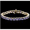 Image 1 : 14KT Yellow Gold 17.40ctw Tanzanite Bracelet
