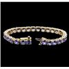 Image 3 : 14KT Yellow Gold 17.40ctw Tanzanite Bracelet