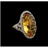 Image 2 : 14KT Yellow Gold 15.81ct Citrine and Diamond Ring