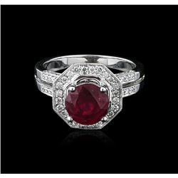 18KT White Gold 2.87ct Ruby and Diamond Ring