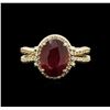 Image 1 : 4.24ct Ruby and Diamond Ring - 14KT Yellow Gold