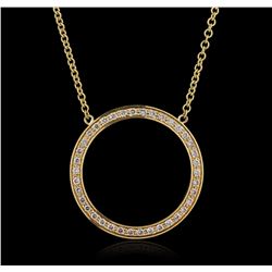 14KT Yellow Gold 0.90ctw Diamond Pendant With Chain