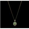 Image 2 : 14KT Yellow Gold 3.89ct Opal and Diamond Pendant With Chain