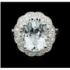Image 1 : 14KT White Gold 4.83ct Aquamarine and Diamond Ring