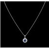 Image 1 : 14KT White Gold 1.49ct Tanzanite and Diamond Pendant With Chain