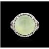 Image 1 : 14KT White Gold 14.74ct Green Tourmaline and Diamond Ring