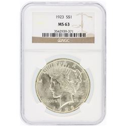 1923 NGC MS63 Peace Silver Dollar