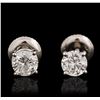 Image 1 : 14KT White Gold 0.84ctw Diamond Stud Earrings