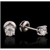 Image 2 : 14KT White Gold 0.84ctw Diamond Stud Earrings