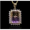 Image 2 : 14KT Yellow Gold 5.29ct Ametrine and Diamond Pendant With Chain