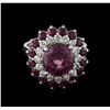 Image 1 : 14KT White Gold 3.53ct Spinel, Ruby and Diamond Ring