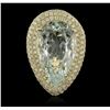 Image 1 : 14KT Yellow Gold 15.52ct Aquamarine and Diamond Ring