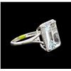 Image 2 : 5.30ct Aquamarine and Diamond Ring - 14KT White Gold