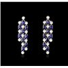 Image 1 : 14KT White Gold 9.36ctw Sapphire and Diamond Earrings