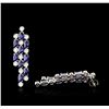 Image 2 : 14KT White Gold 9.36ctw Sapphire and Diamond Earrings