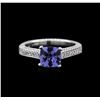 Image 1 : 14KT White Gold 1.37ct Tanzanite and Diamond Ring