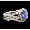 Image 2 : 14KT White Gold 1.44ct Tanzanite and Diamond Ring