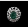 Image 1 : 14KT White Gold 2.60ct Emerald and Diamond Ring