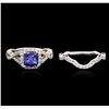Image 3 : 14KT White Gold 1.22ct Tanzanite and Diamond Ring and Guard