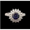 Image 1 : 14KT White Gold 1.14ct Tanzanite and Diamond Ring