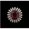 Image 1 : 14KT White Gold 14.62ct Ruby and Diamond Ring